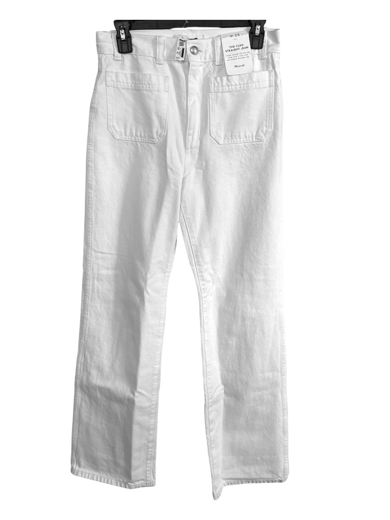 Madewell The Cleo Straight Jean~Size 26~White High Rise Patch Pocket Nwt L5 25 — image 3 of 8